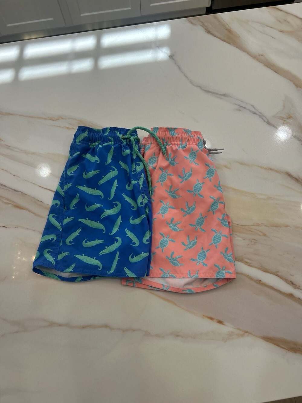 Lot of 2 Class Club Boys Swim Trunks Size 10/12 Crocodile & Turtle Prints